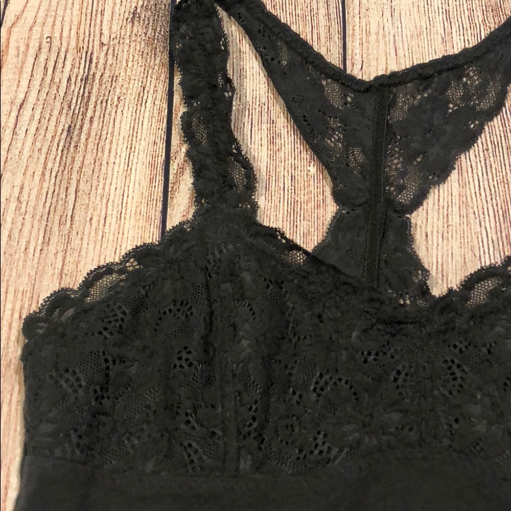 Grey Racerback Lace Tank - Picture 2 of 4